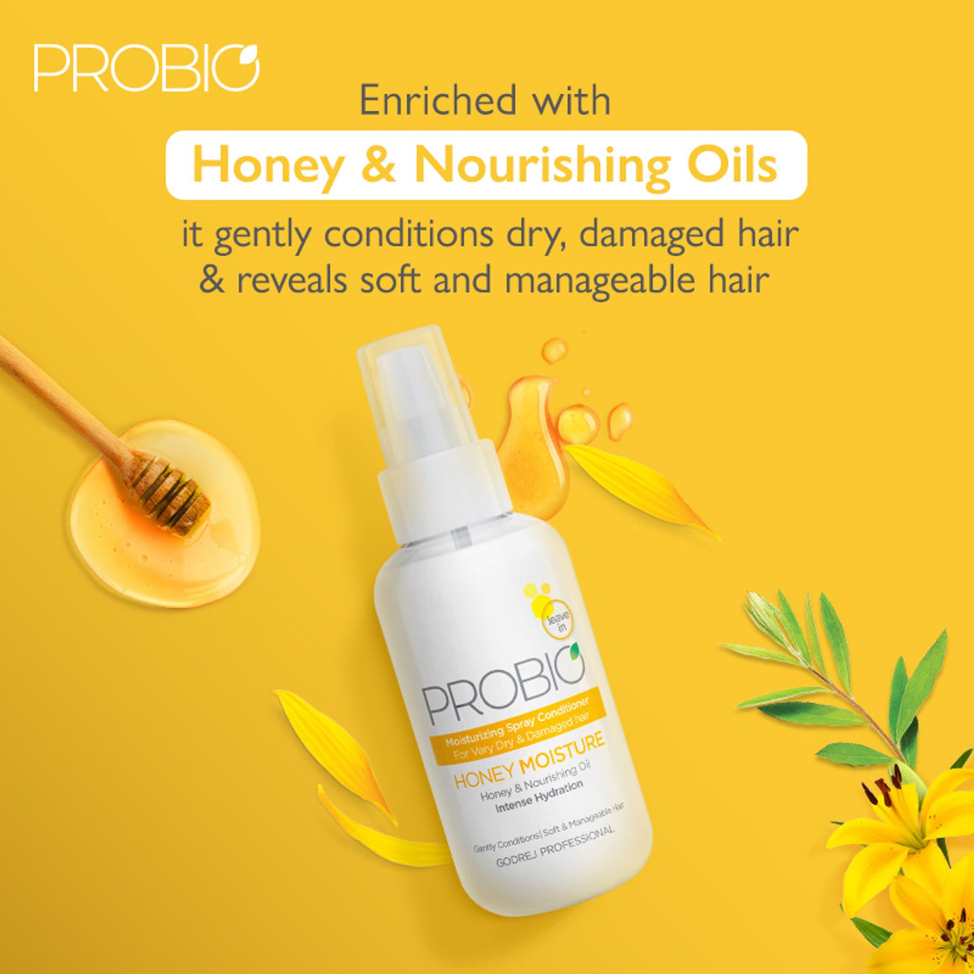 Godrej Professional Probio Honey Moisture Leave - in Spray Conditioner
