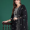 Dhiyona IE Floral Embroidered Pure Cotton Kurta with Trousers & Dupatta
