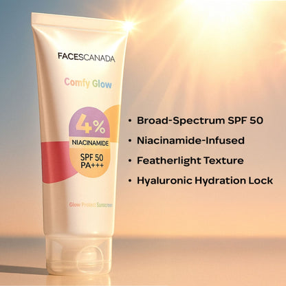Faces Canada Comfy Glow Sunscreen - SPF50 PA+++, UVA & UVB Protection