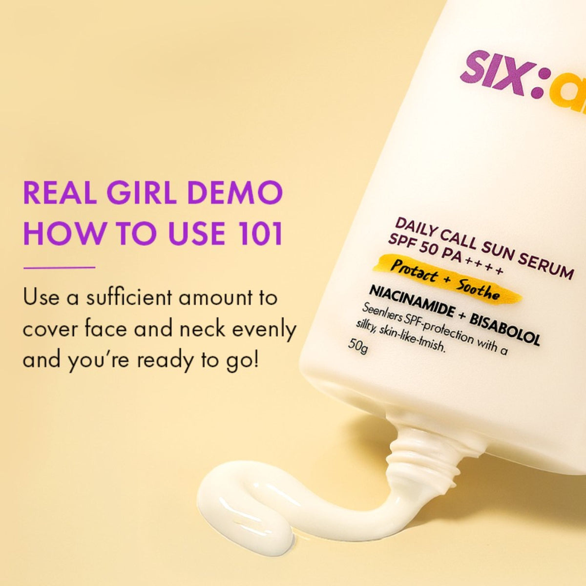 SIXAM Glow 3-in-1 Korean Daily Call Sun Serum 2% Niacinamide, Moisturiser & Sunscreen SPF 50 PA++++
