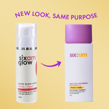 SIXAM Glow 3-in-1 Korean Daily Call Sun Serum 2% Niacinamide, Moisturiser & Sunscreen SPF 50 PA++++