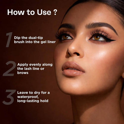 GLAM21 2-In-1 Eyebrow & Gel Eyeliner 24-Hour Stay Waterproof - 02 Brown