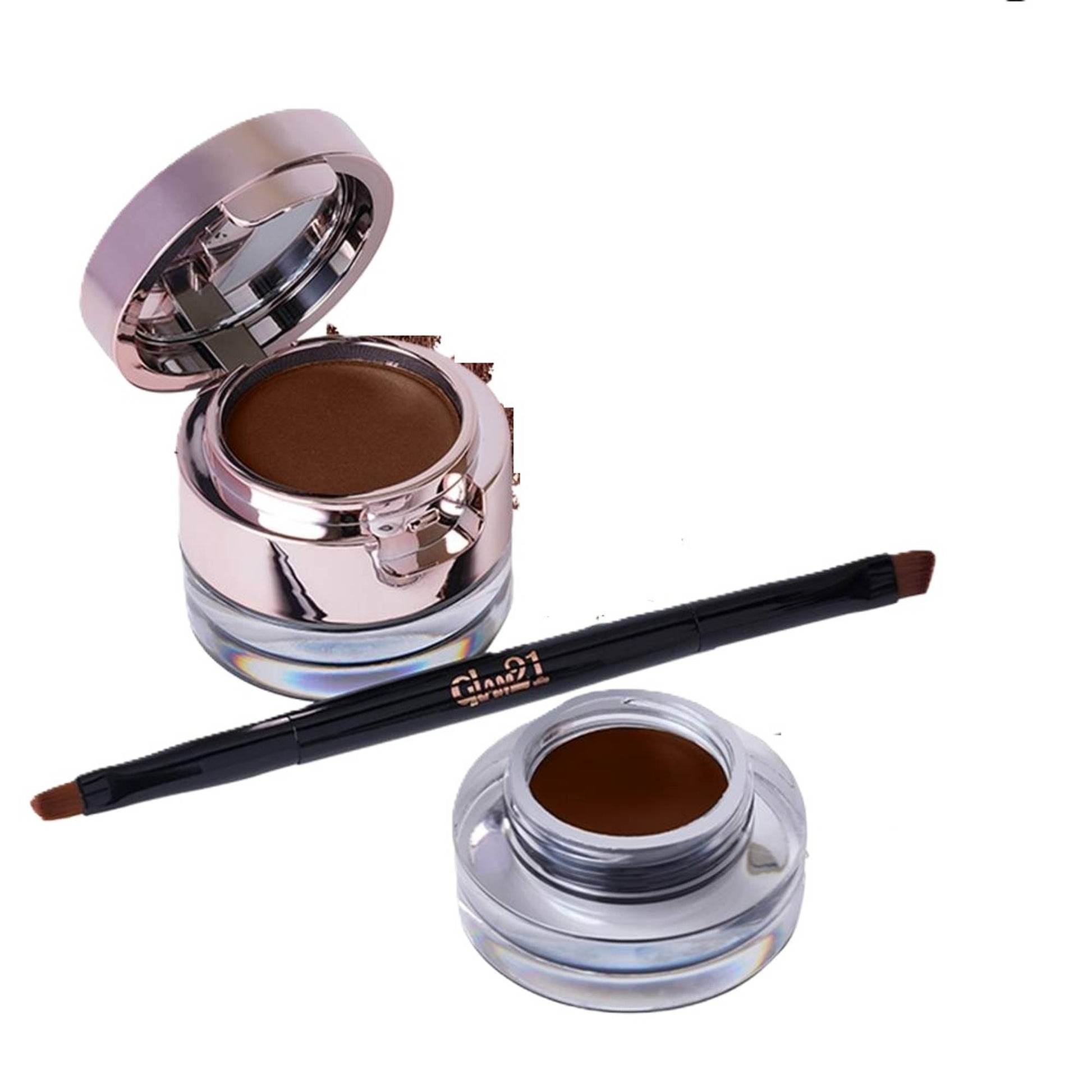 GLAM21 2-In-1 Eyebrow & Gel Eyeliner 24-Hour Stay Waterproof - 02 Brown