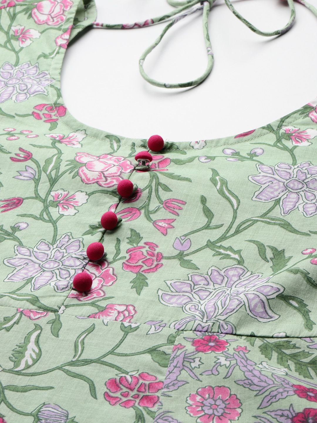 Indyancart IE Floral Printed Regular Pure Cotton Kurta with Trousers & Dupatta