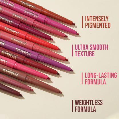 Insight Cosmetics Glide On Lip Liner, Intense Pigment, Long Wear Matte Lip Formula - Set Of 12