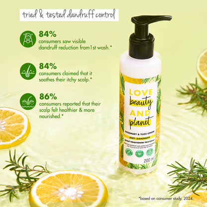 Love Beauty & Planet Rosemary & Yuzu Lemon Anti Dandruff Scalp Conditioning Treatment