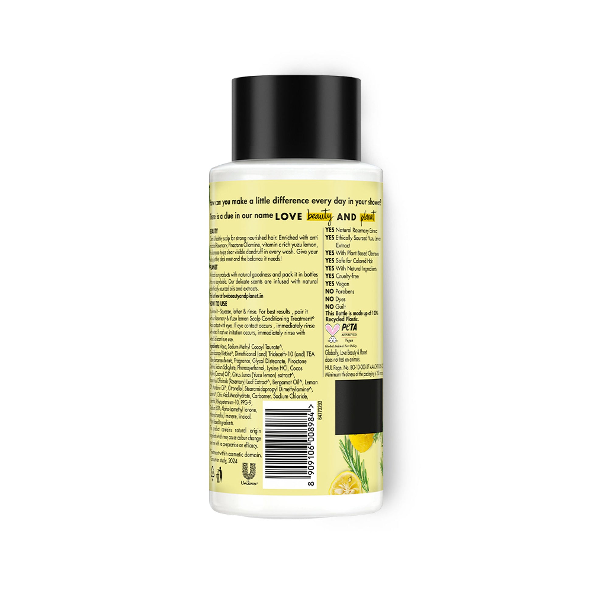 Love Beauty & Planet Rosemary & Yuzu Lemon Anti Dandruff Shampoo
