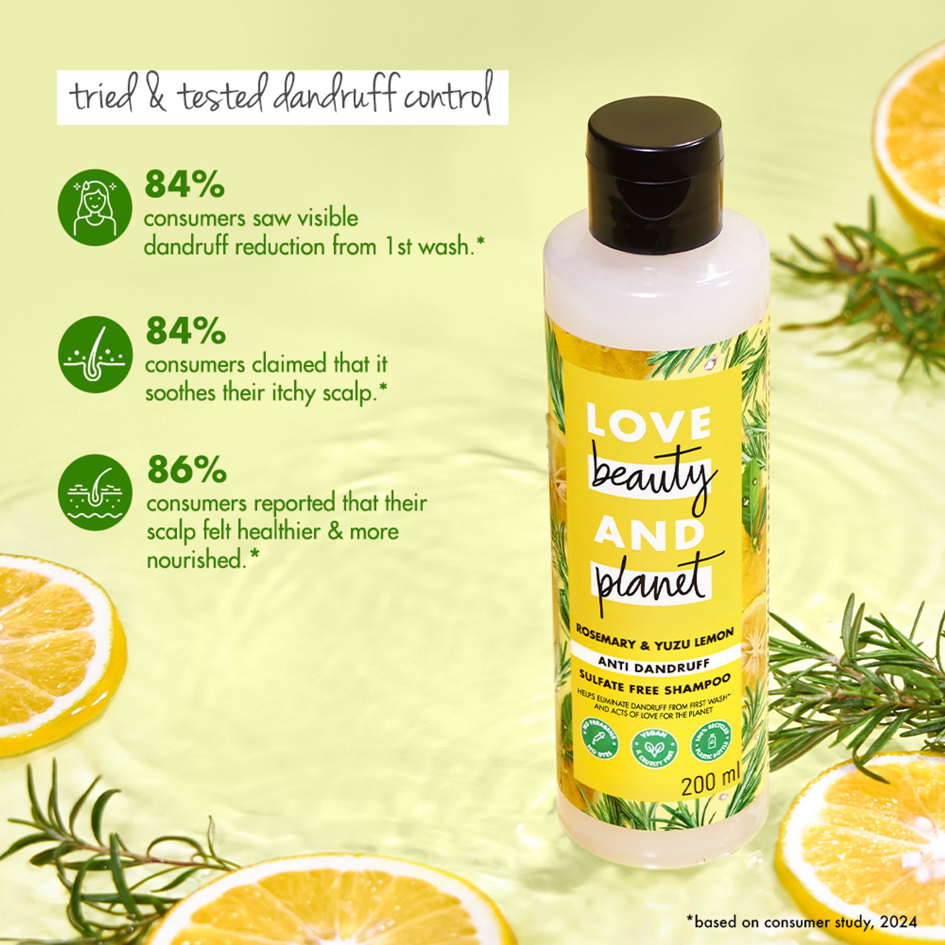 Love Beauty & Planet Rosemary & Yuzu Lemon Anti Dandruff Shampoo