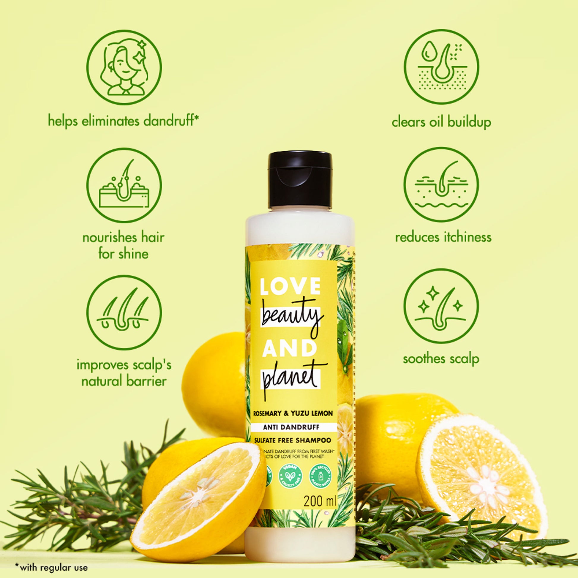 Love Beauty & Planet Rosemary & Yuzu Lemon Anti Dandruff Shampoo