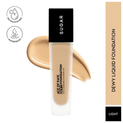 SUGAR Ace Of Face Dewy Foundation, 5% Niacinamide + HA - Flat White
