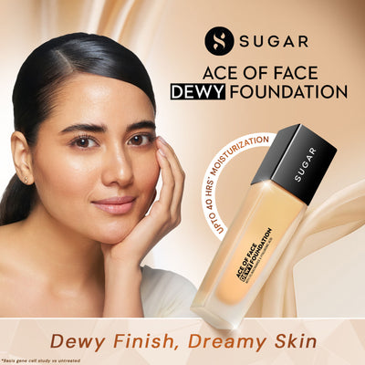 SUGAR Ace Of Face Dewy Foundation, 5% Niacinamide + HA - Flat White