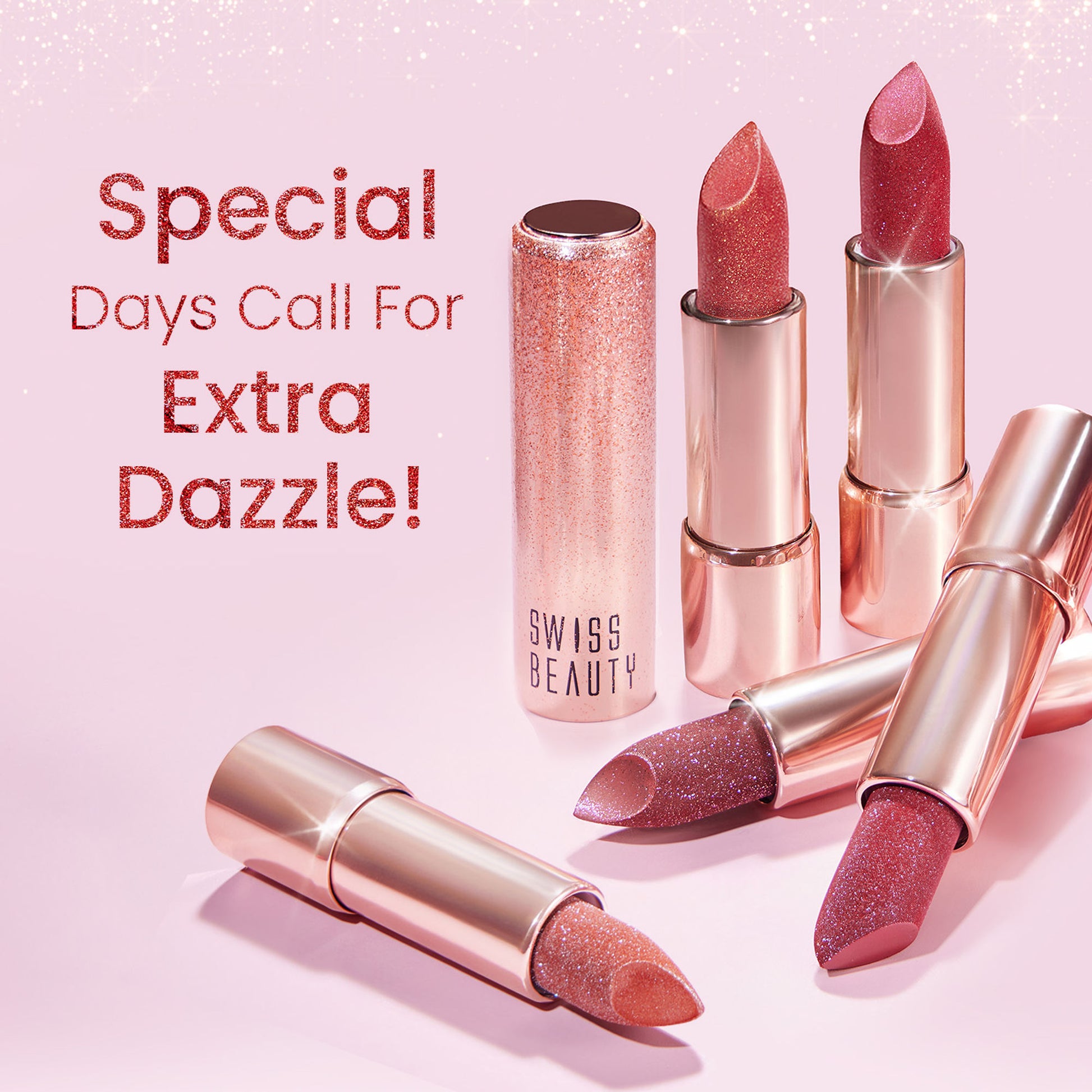 Swiss Beauty More Than Glitter Lipstick - 1 Sparkle Gold
