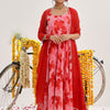 Dhiyona VA Women's Floral Printed Gotta Patti Silk Georgette Kurta with Palazzos & With Dupatta
