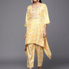 Dhiyona IE Yellow Paisley Embroidered Round Neck Straight Kurta with Trousers