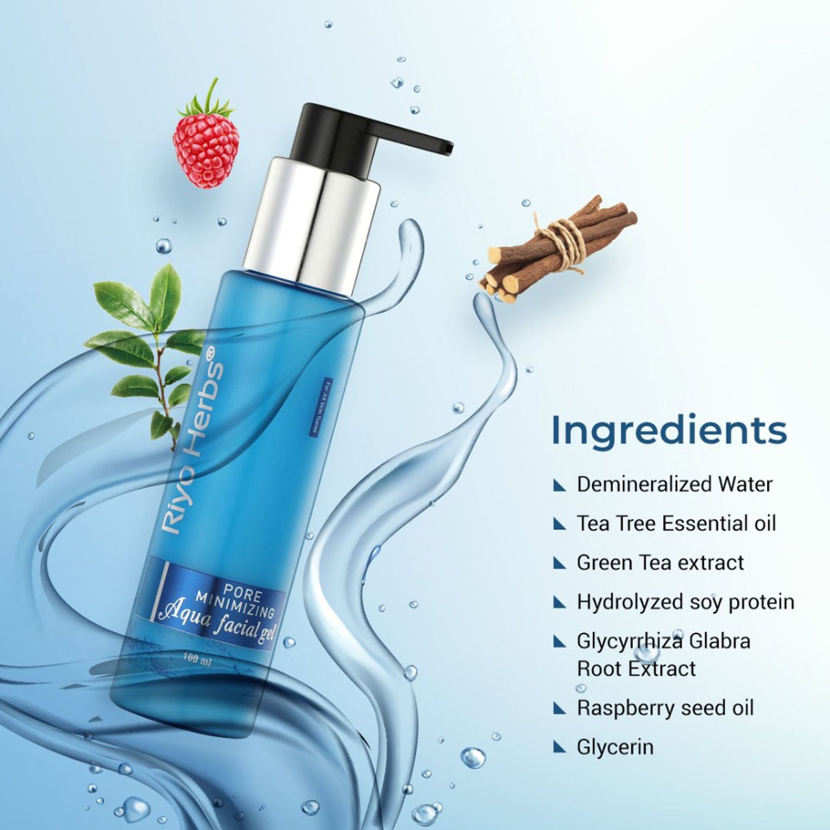 Riyo Herbs Pore Minimizing Aqua Gel with Raspberry Seed Magic for Smooth Skin