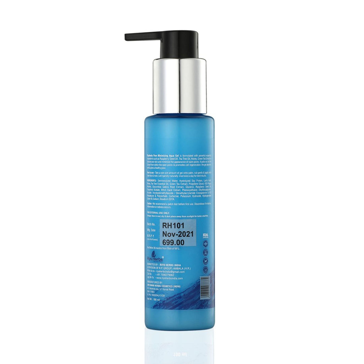 Riyo Herbs Pore Minimizing Aqua Gel with Raspberry Seed Magic for Smooth Skin
