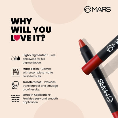MARS Cosmetics Won't Smudge Won't Budge Lip Crayon - I Am Romantic