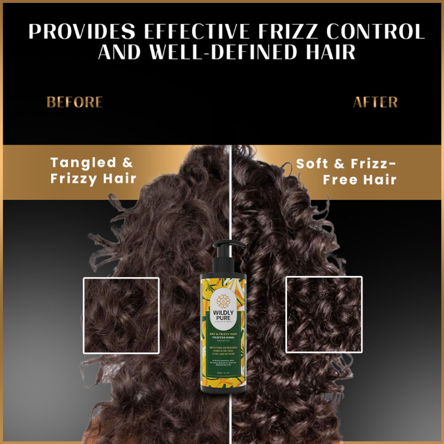 Wildly Pure Curly Shampoo for Dry & Frizzy Hair rich in Omega 9, 6 & 3