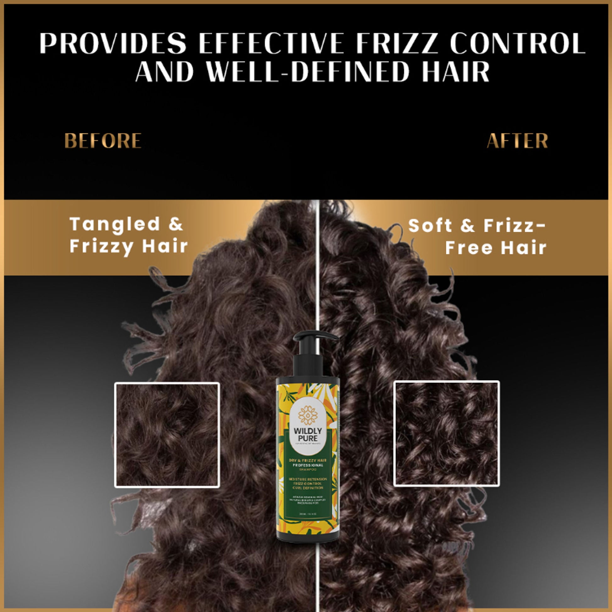 Wildly Pure Curly Shampoo for Dry & Frizzy Hair rich in Omega 9, 6 & 3