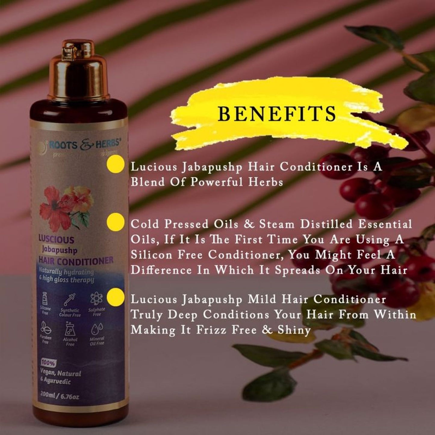 Roots & Herbs Luscious Jabapushp Mild Hair Conditioner