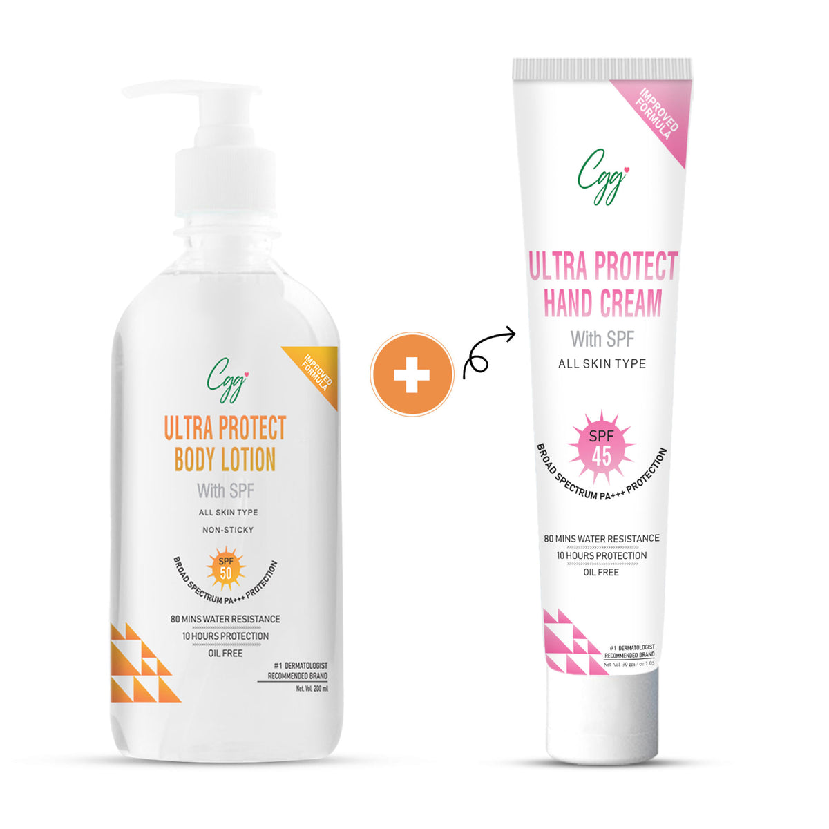 CGG Cosmetics Ultra Protect Body Lotion SPF 50 + FREE CGG cosmetics Hand cream SPF 45