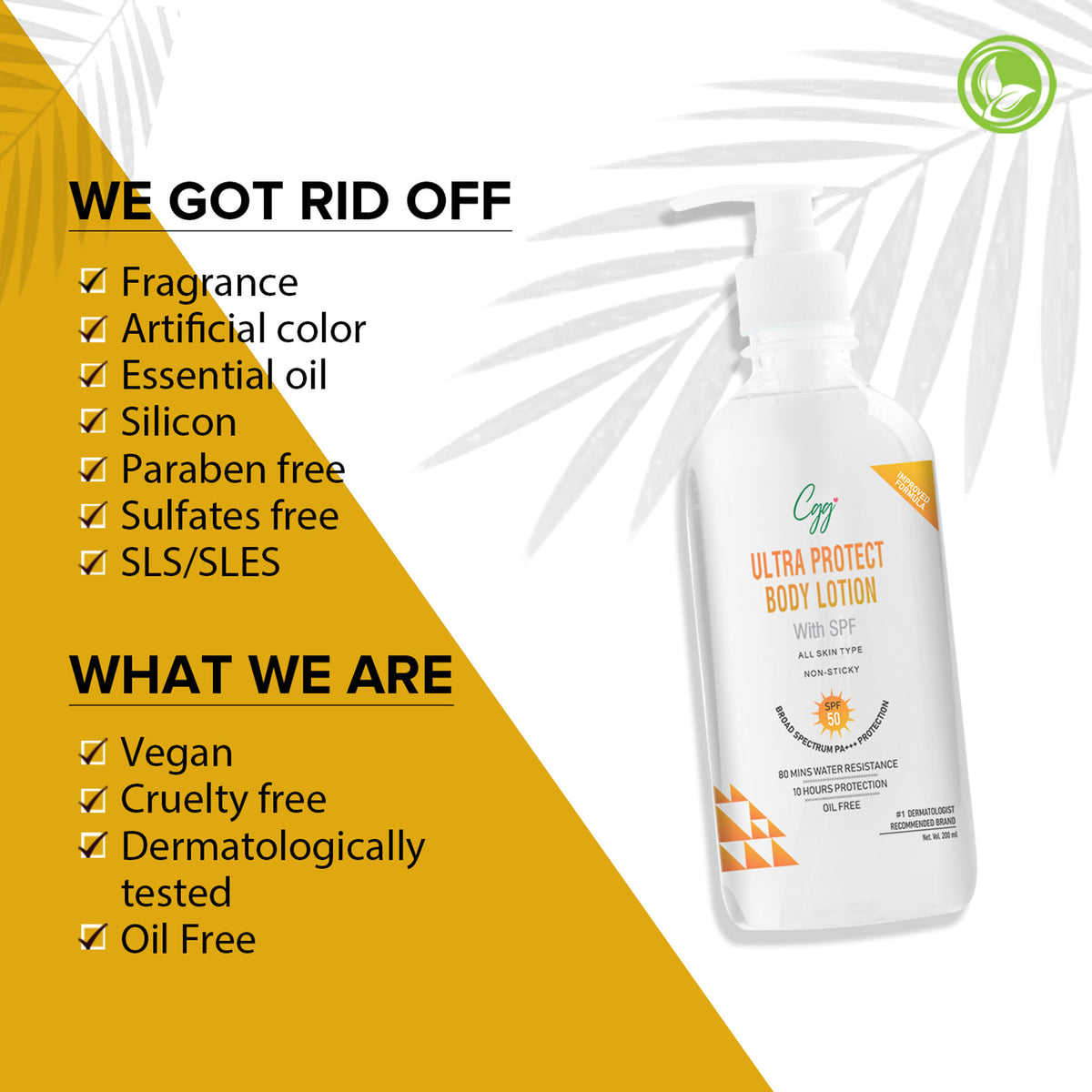 CGG Cosmetics Ultra Protect Body Lotion SPF 50 + FREE CGG cosmetics Hand cream SPF 45