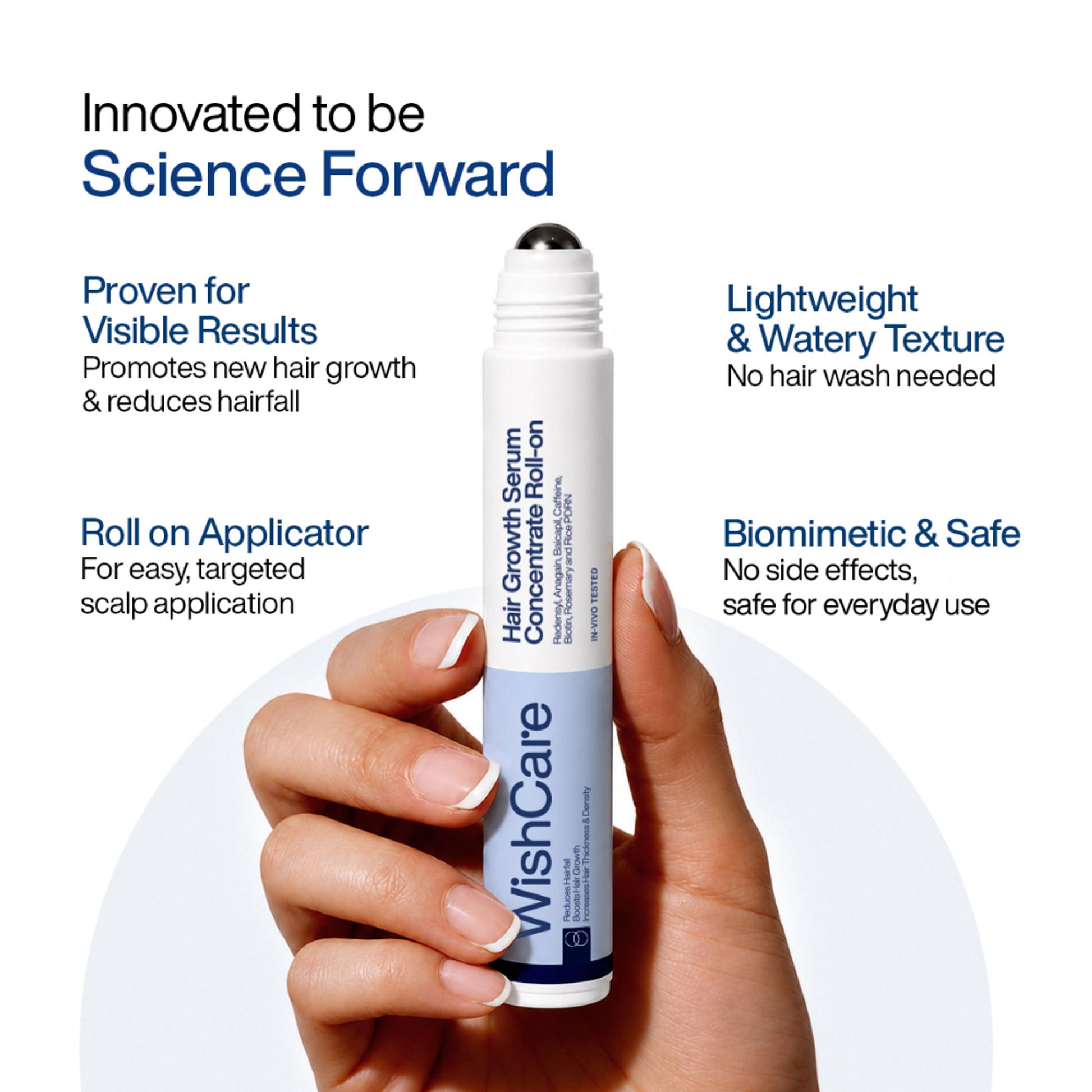Wishcare Hair Growth Serum Concentrate,In-Vivo Tested,Redensyl, Anagain, Biotin,Keratin & Rice Water