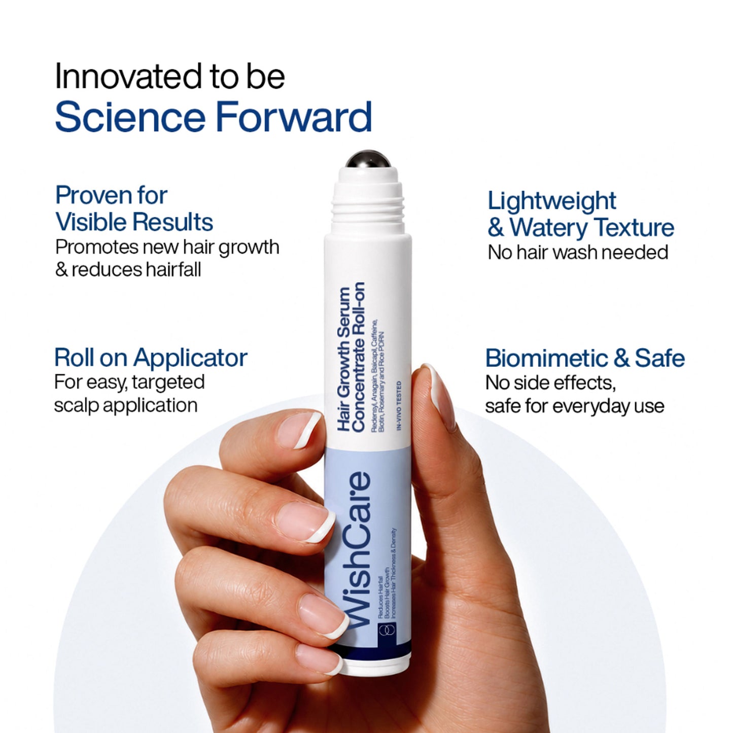 Wishcare Hair Growth Serum Concentrate,In-Vivo Tested,Redensyl, Anagain, Biotin,Keratin & Rice Water