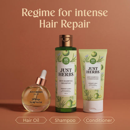 Just Herbs Hair Oil Moringa Scalp Nectar 99% Active Oil Infused Silicone Free, Paraben Free