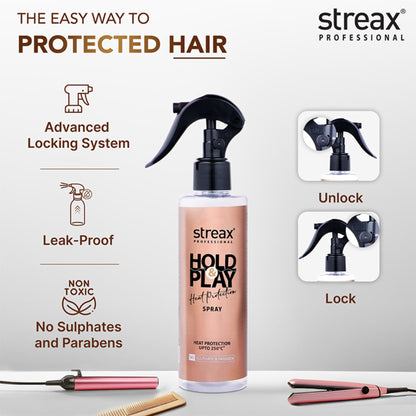 Streax Professional Hold & Play Heat Protection Spray
