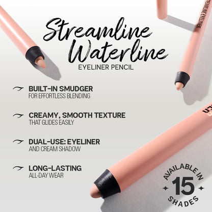 Makeup Revolution Streamline Waterline Eyeliner Pencil-Ultra Creamy Smudge Proof Smokey Looks - Nude