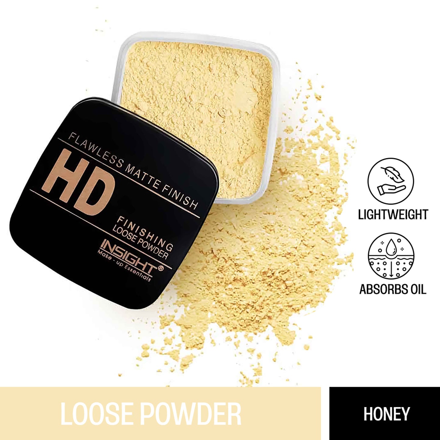 Insight Cosmetics Hd Finishing Loose Powder, Oil Control, Light Weight &Transferproof - Honey