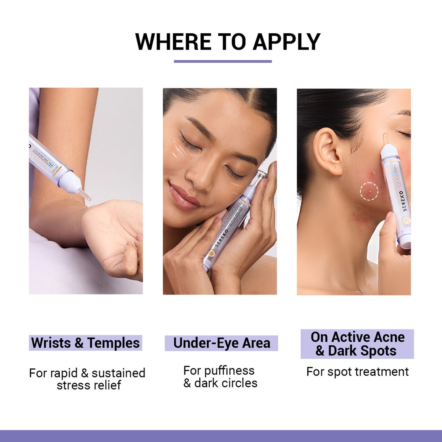 SEREKO Gel Pen Under Eye Cream for Dark Circles, Puffiness, Stress Relief
