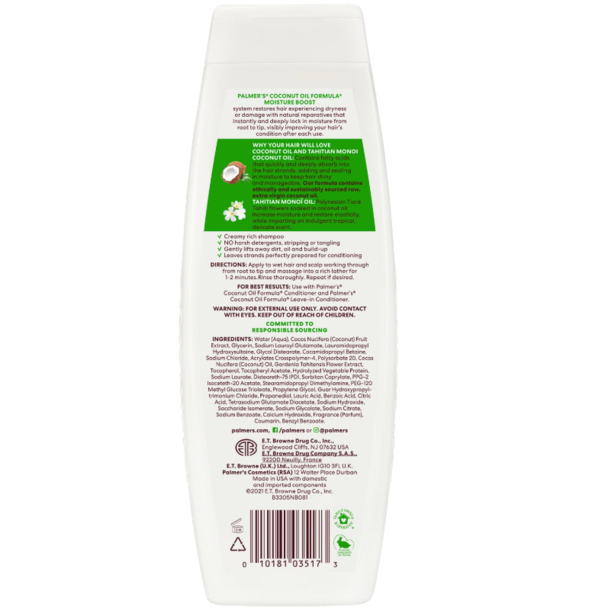 Palmer's Coconut Oil Shampoo For Moisture Boost Of Dry, Damaged & Colour Treated Hair