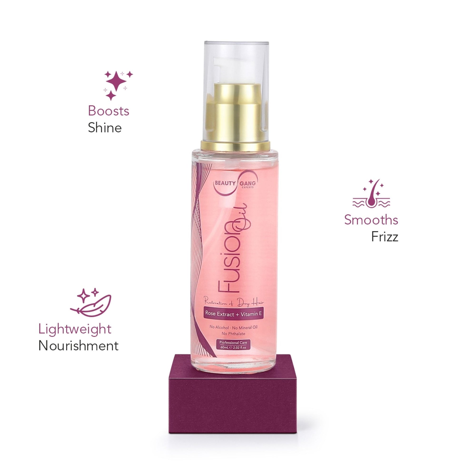 Beauty Gang Rose Extract Vitamin E Fusion Oil Hair Serum Keratin, D-Panthenol