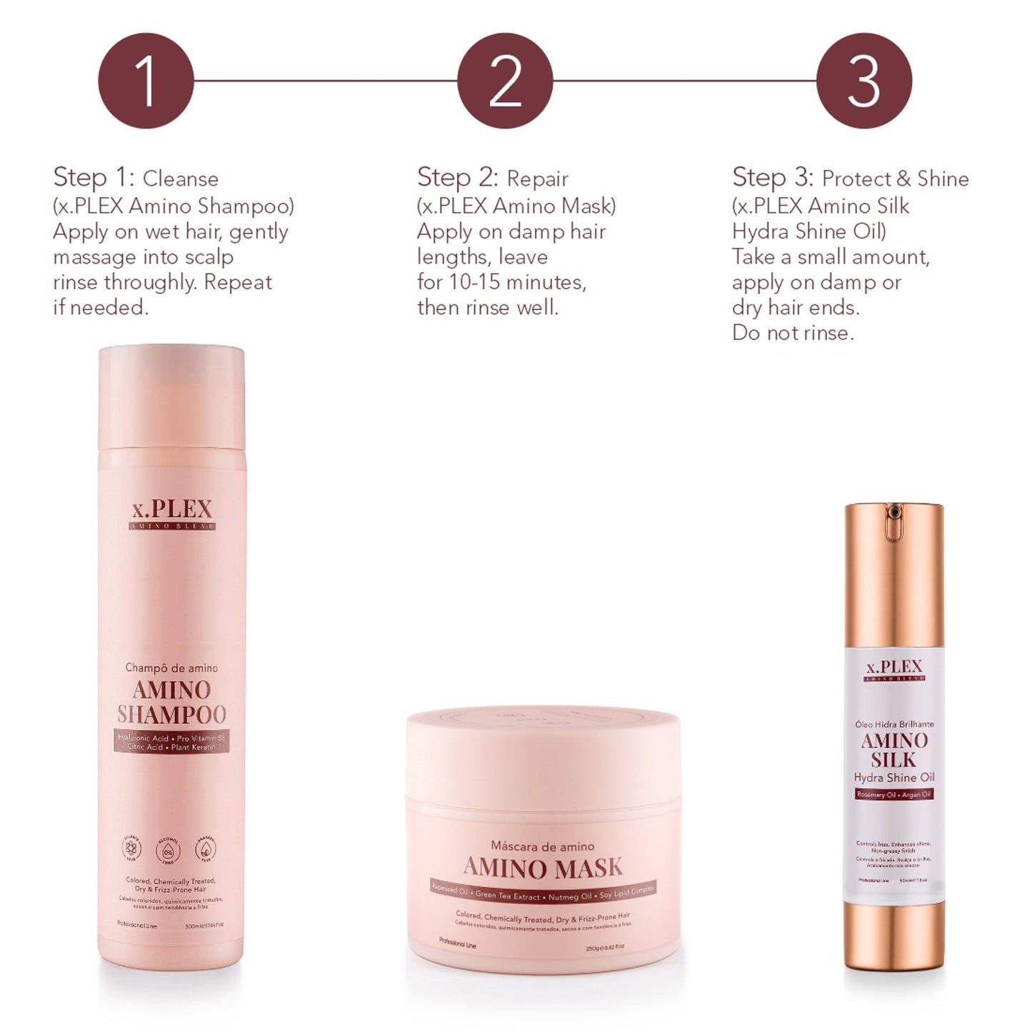 Beauty Gang Experts x.PLEX Amino Shampoo with Hyaluronic Acid & Pro-Vitamin B5 Plant Keratin