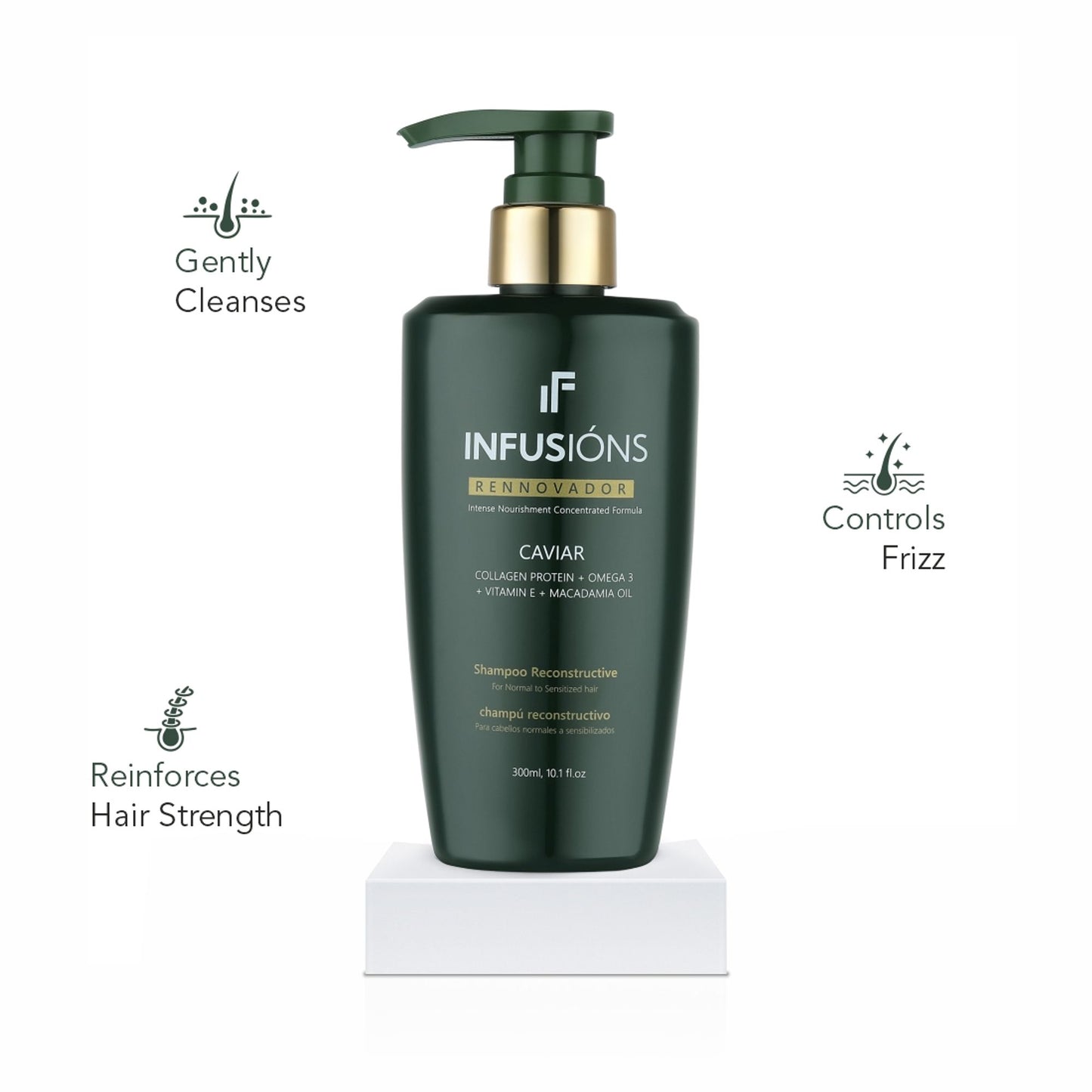 Beauty Gang Experts INFUSIONS Caviar Reconstructive Shampoo Collagen Omega 3 Vitamin E Macadamia Oil