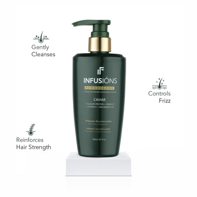 Beauty Gang Experts INFUSIONS Caviar Reconstructive Shampoo Collagen Omega 3 Vitamin E Macadamia Oil