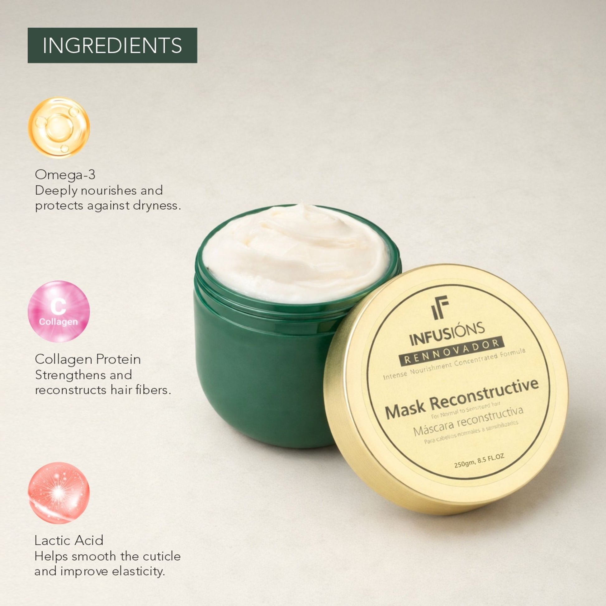 Beauty Gang Experts INFUSIONS Caviar Mask Reconstructive Collagen + Omega 3 Vitamin E, Macadamia Oil