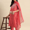 Dhiyona SN Women's Floral Embroidered Sequinned Kurta with Trousers & Dupatta