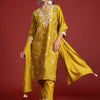 Dhiyona IE Floral Embroidered Sequinned Kurta With Trousers & Dupatta