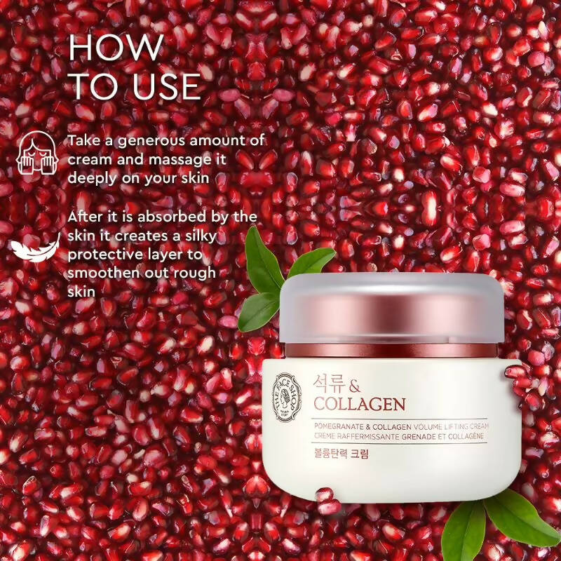 The Face Shop Pomegranate & Collagen Volume Lifting Cream - Indyancart