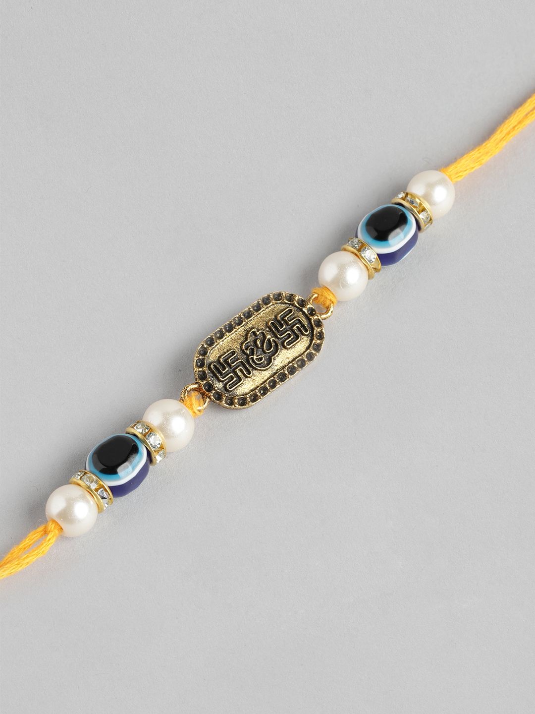 Anouk Unisex Set of 2 Beaded Bhai Bhabhi Rakhis With Roli & Chawal