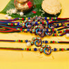 Dhiyona Set Of 12 Beaded Cotton Thread with AD Stones & Meenakari Designer Rakhi for Brother