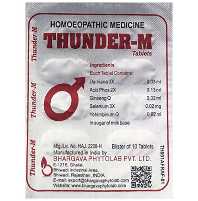 Dr. Bhargava Homeopathy Thunder-M Tablets - Indyancart