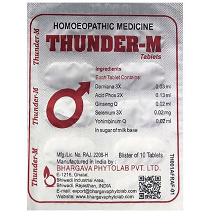 Dr. Bhargava Homeopathy Thunder-M Tablets - Indyancart
