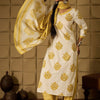 Dhiyona IE Floral Printed V-Neck Pure Cotton Straight Kurta With Salwar & Dupatta