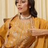 Dhiyona IE Women Ethnic Motifs Embroidered Regular Thread Work Pure Cotton Kurta with Trousers & With Dupatta