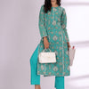 Dhiyona VA Women'sFloral Printed Round Neck Pure Cotton Kurta With Trousers