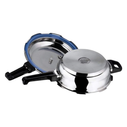 Vinod 18/8 Stainless Steel Outer Lid Sandwich Bottom Deep Pan Pressure Cooker